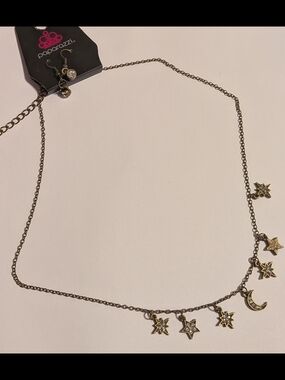 paparazzi Gold-Tone Celestial Star & Moon Charm Necklace - Gold